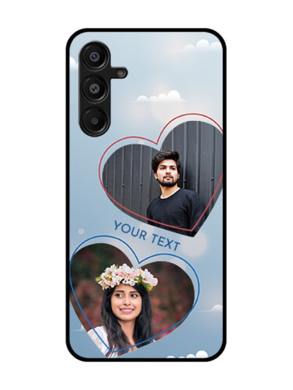 Custom Galaxy F16 5G Custom Glass Phone Case - Blue Color Couple Design