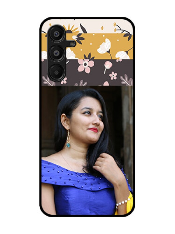 Custom Galaxy F16 5G Custom Glass Phone Case - Stylish Floral Design