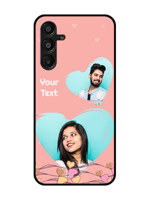 Custom Galaxy F16 5G Custom Glass Phone Case - Love Doodle Design