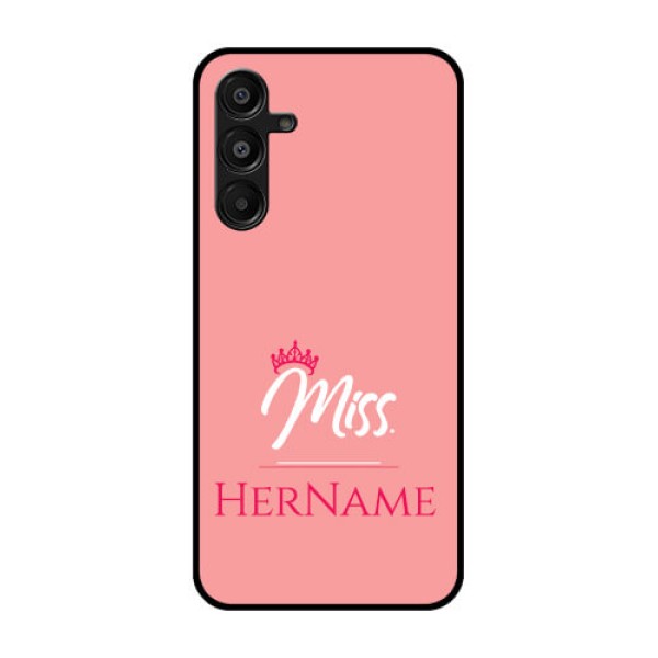 Galaxy F16 5G Custom Glass Phone Case - Mrs With Name Design