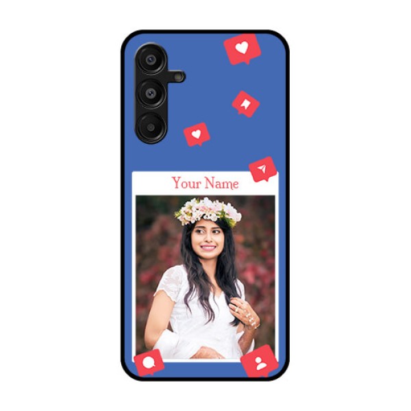 Galaxy F16 5G Custom Glass Phone Case - Like Share And Comment Design