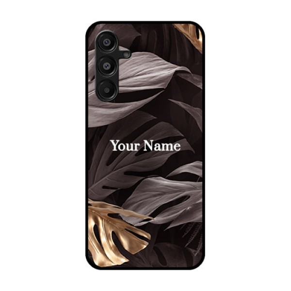 Galaxy F16 5G Custom Glass Phone Case - Wild Leaves Digital Paint Design Galaxy F16 5G Custom Glass Phone Case - Wild Leaves Digital Paint Design