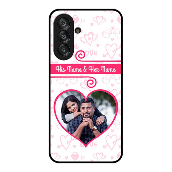 Samsung Galaxy F17 5G Custom Glass Phone Case - Heart Shape Love Design Samsung Galaxy F17 5G Custom Glass Phone Case - Heart Shape Love Design