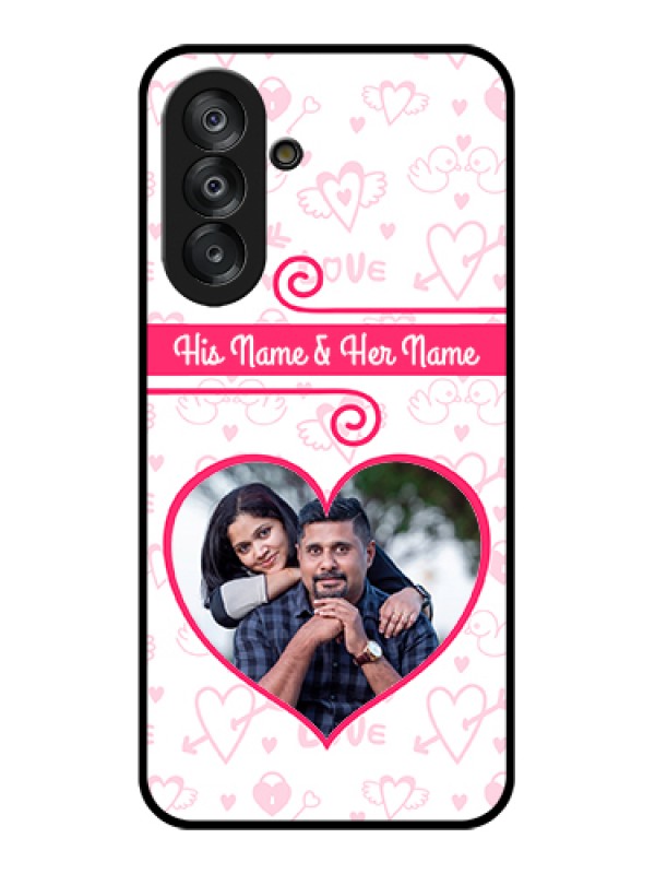 Custom Samsung Galaxy F17 5G Custom Glass Phone Case - Heart Shape Love Design