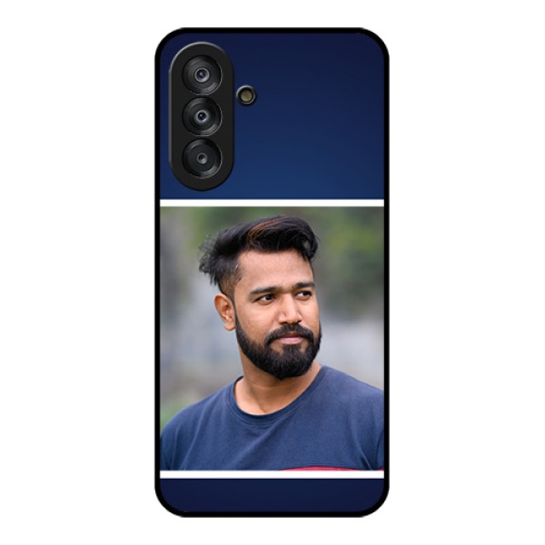 Samsung Galaxy F17 5G Custom Glass Phone Case - Simple Royal Blue Design Samsung Galaxy F17 5G Custom Glass Phone Case - Simple Royal Blue Design