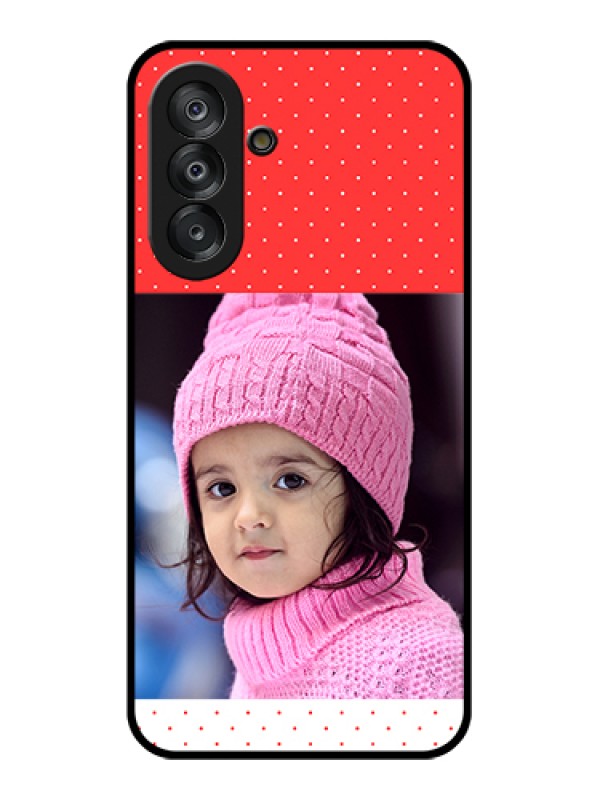 Custom Samsung Galaxy F17 5G Custom Glass Phone Case - Red Pattern Design