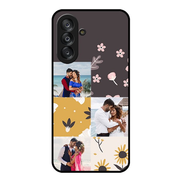 Samsung Galaxy F17 5G Custom Glass Phone Case - 3 Images With Floral Design Samsung Galaxy F17 5G Custom Glass Phone Case - 3 Images With Floral Design