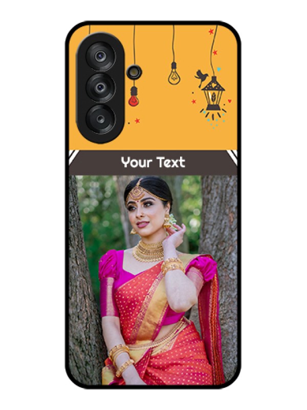 Custom Samsung Galaxy F17 5G Custom Glass Phone Case - With Family Picture And Icons