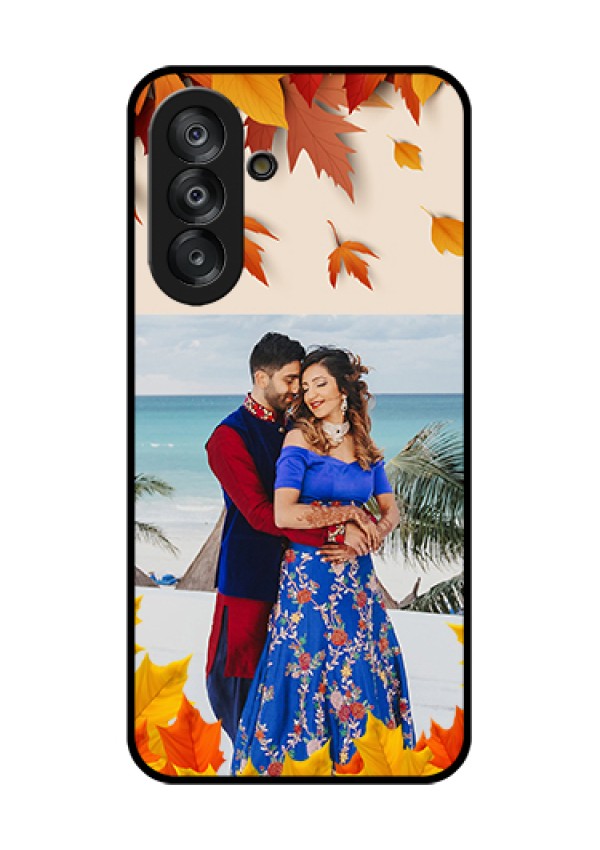 Samsung Galaxy F17 5G Custom Glass Phone Case - Autumn Maple Leaves Design