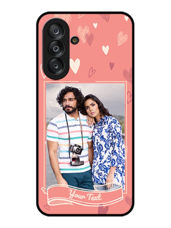 Custom Samsung Galaxy F17 5G Custom Glass Phone Case - Love Doodle Art Design