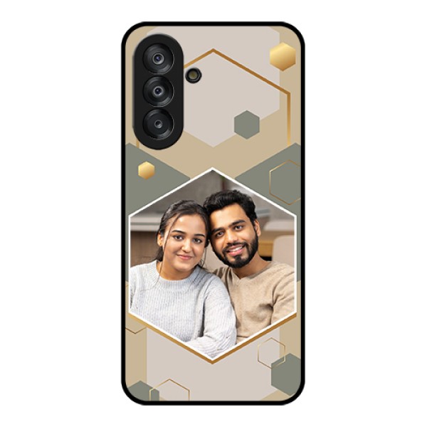Samsung Galaxy F17 5G Custom Glass Phone Case - Stylish Hexagon Pattern Design Samsung Galaxy F17 5G Custom Glass Phone Case - Stylish Hexagon Pattern Design