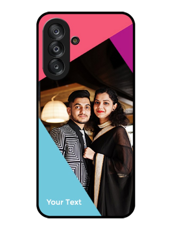 Custom Samsung Galaxy F17 5G Custom Glass Phone Case - Stacked Triple Colour Design