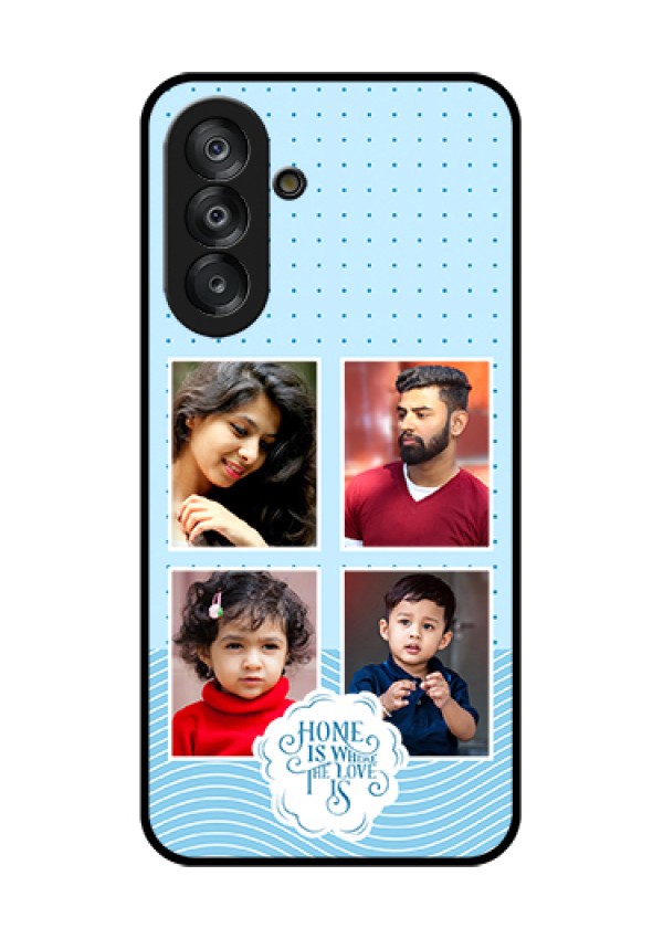 Samsung Galaxy F17 5G Custom Glass Phone Case - Cute Love Quote With 4 Pic Upload Design