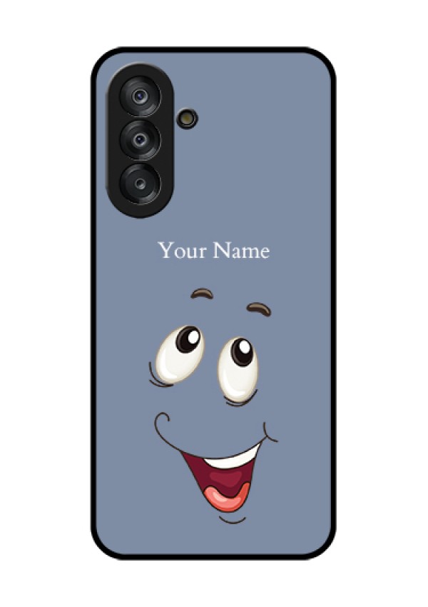 Samsung Galaxy F17 5G Custom Glass Phone Case - Laughing Cartoon Face Design