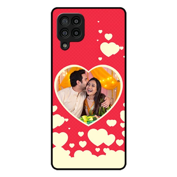 Galaxy F22 Custom Glass Mobile Case  - Love Symbols Phone Cover Design