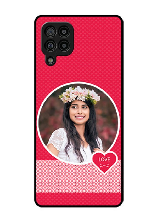 Galaxy F22 Personalised Glass Phone Case  - Pink Pattern Design