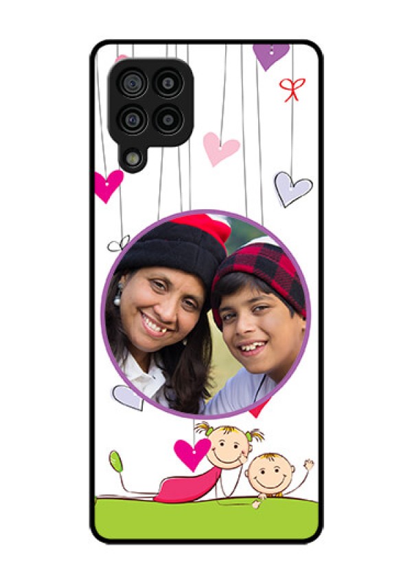 Galaxy F22 Photo Printing on Glass Case  - Cute Kids Phone Case Design