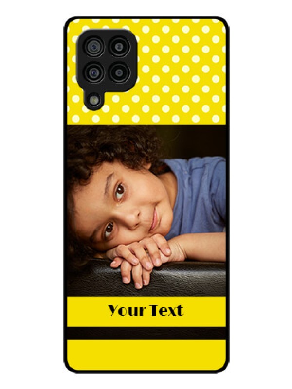 Custom Galaxy F22 Custom Glass Phone Case  - Bright Yellow Case Design