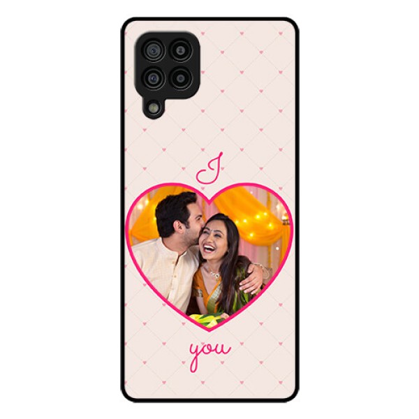 Galaxy F22 Custom Glass Mobile Case  - Heart Shape Design