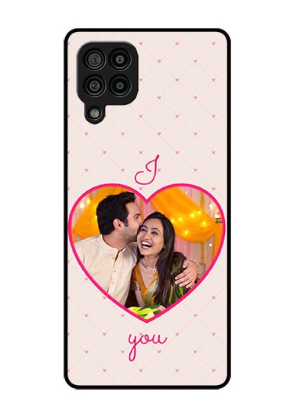 Galaxy F22 Custom Glass Mobile Case  - Heart Shape Design