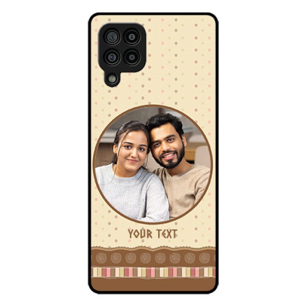 Galaxy F22 Custom Glass Mobile Case - Brown Dotted Mobile Case Design Galaxy F22 Custom Glass Mobile Case - Brown Dotted Mobile Case Design