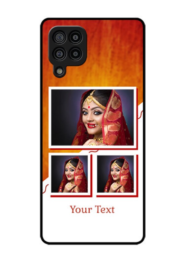 Galaxy F22 Custom Glass Phone Case  - Wedding Memories Design