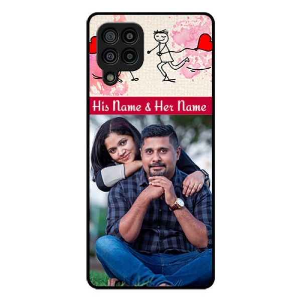 Galaxy F22 Photo Printing on Glass Case  - You and Me Case Design