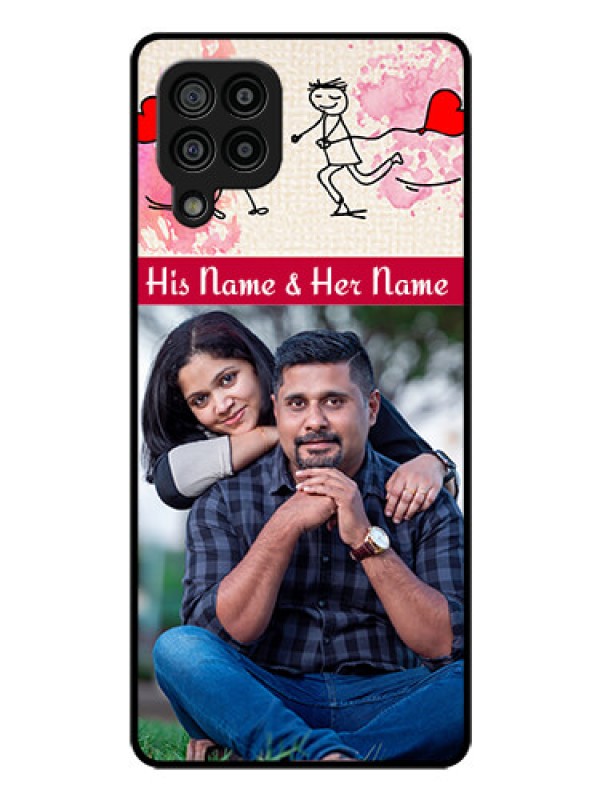 Custom Galaxy F22 Photo Printing on Glass Case  - You and Me Case Design