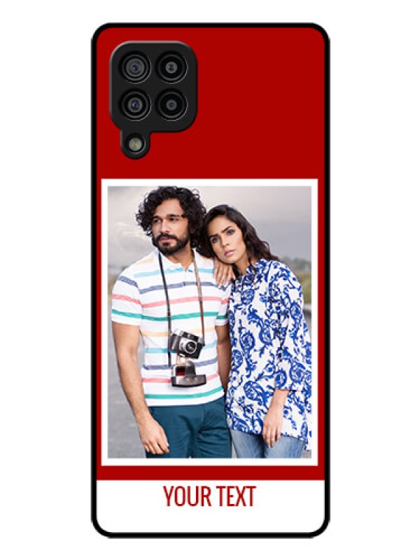 Custom Galaxy F22 Personalized Glass Phone Case  - Simple Red Color Design