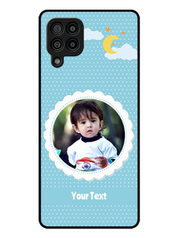 Custom Galaxy F22 Personalised Glass Phone Case  - Violet Pattern Design