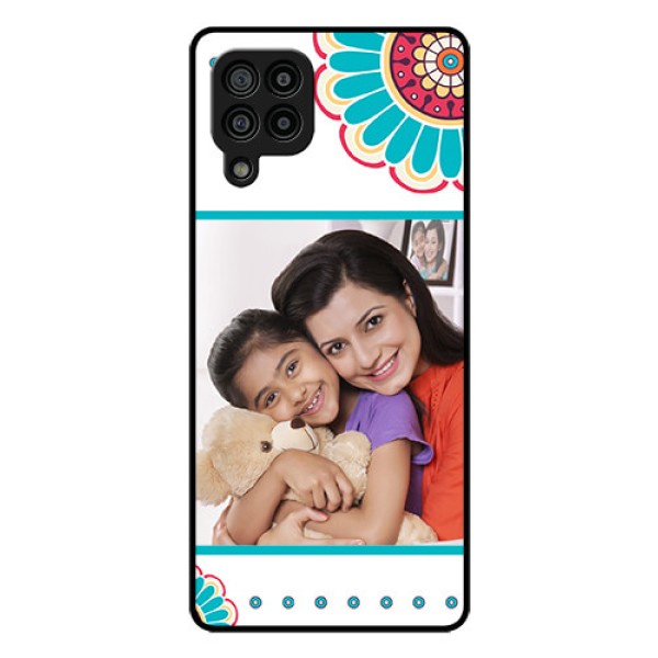 Galaxy F22 Custom Glass Phone Case  - Flower Design