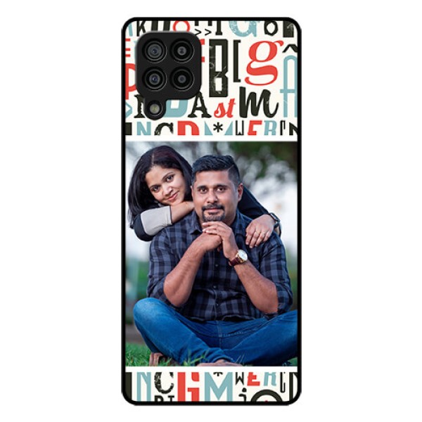 Galaxy F22 Personalized Glass Phone Case  - Alphabet Design