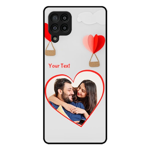 Galaxy F22 Custom Glass Mobile Case  - Parachute Love Design