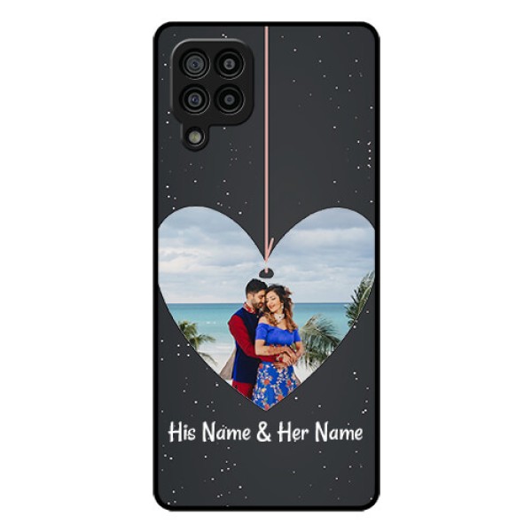 Galaxy F22 Custom Glass Phone Case  - Hanging Heart Design