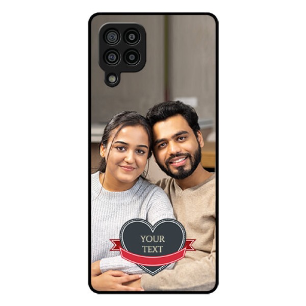 Galaxy F22 Custom Glass Phone Case  - Just Married Couple Design