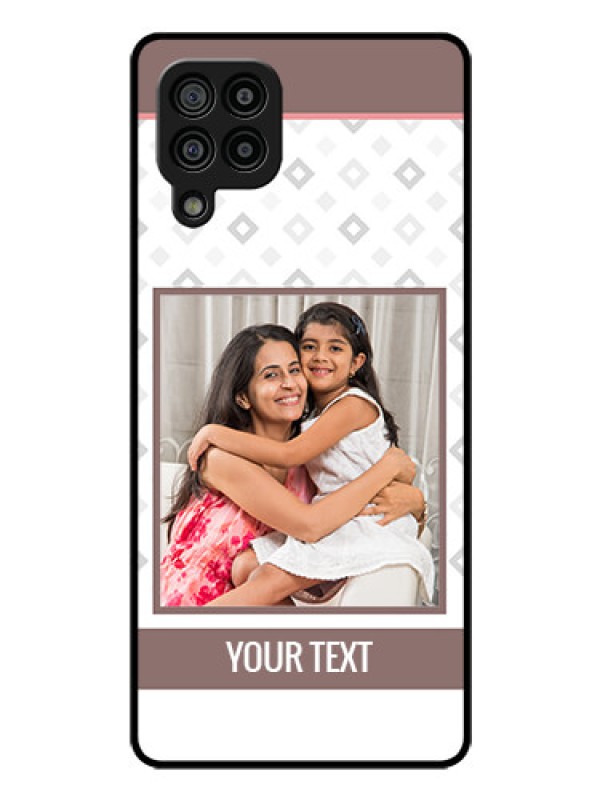 Custom Galaxy F22 Photo Printing on Glass Case  - Simple Diamond Design