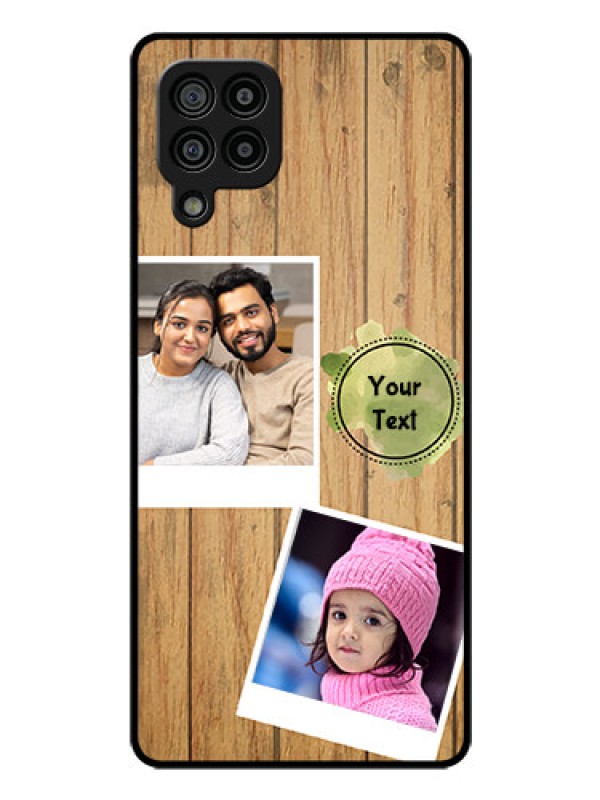 Custom Galaxy F22 Custom Glass Phone Case  - Wooden Texture Design