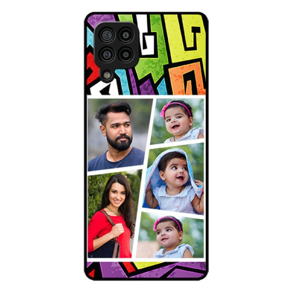 Galaxy F22 Custom Glass Phone Case  - Graffiti pattern Design