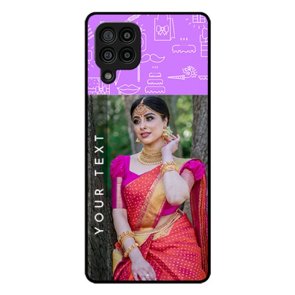 Galaxy F22 Custom Glass Mobile Case  - Birthday Icons Design