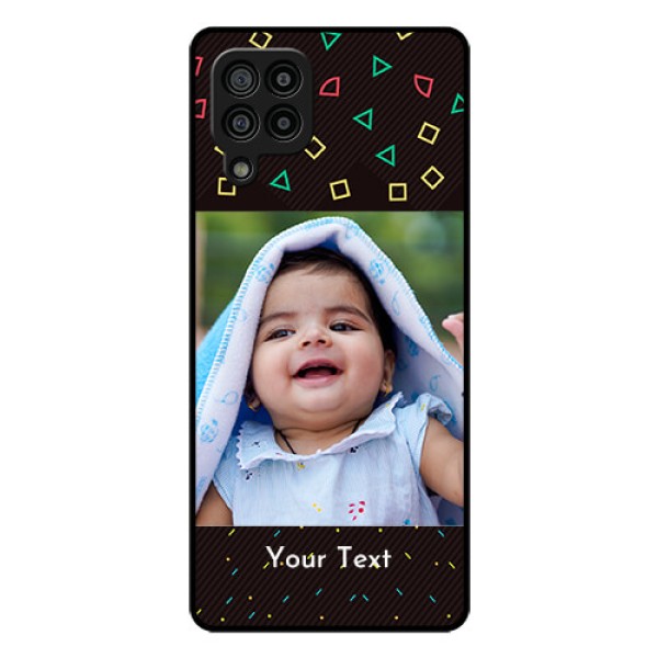 Galaxy F22 Custom Glass Phone Case  - with confetti birthday design