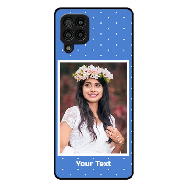 Galaxy F22 Photo Printing on Glass Case  - Polka dots design