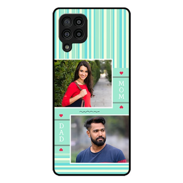 Galaxy F22 Custom Glass Phone Case - Mom & Dad Pic Design Galaxy F22 Custom Glass Phone Case - Mom & Dad Pic Design