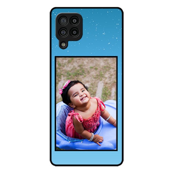 Galaxy F22 Custom Glass Mobile Case  - Wave Pattern Colorful Design