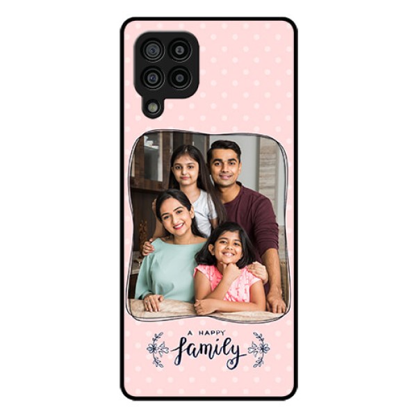 Galaxy F22 Custom Glass Phone Case  - Family with Dots Design