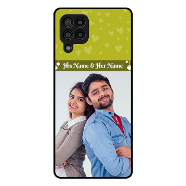 Galaxy F22 Custom Glass Phone Case  - You & Me Heart Design