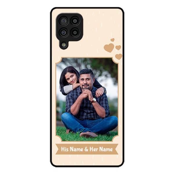 Galaxy F22 Custom Glass Phone Case  - with confetti love design 