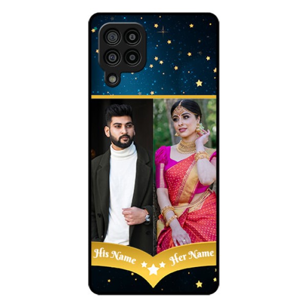 Galaxy F22 Custom Glass Phone Case  - Galaxy Stars Backdrop Design