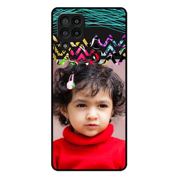 Galaxy F22 Personalized Glass Phone Case  - Neon Abstract Design