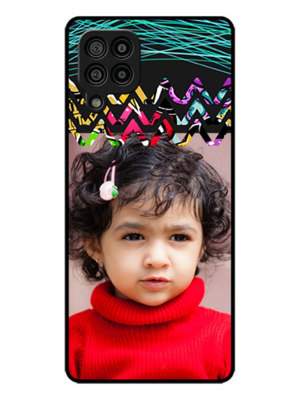 Custom Galaxy F22 Personalized Glass Phone Case  - Neon Abstract Design