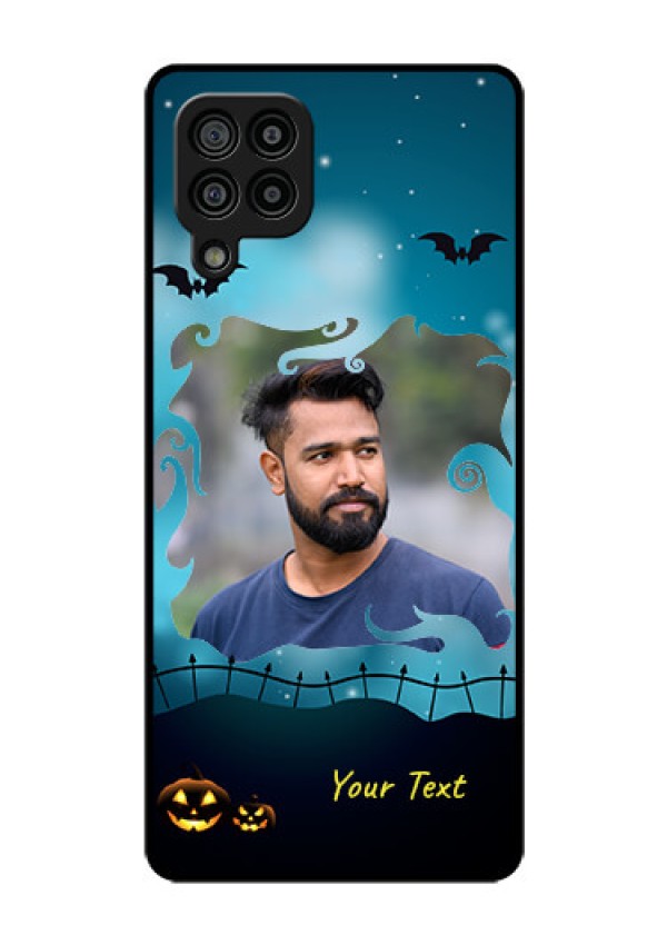 Galaxy F22 Custom Glass Phone Case  - Halloween frame design